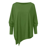 Gudrun - Elegante asymmetrische Bluse mit lockerer Passform | Minimalistische schwarze asymmetrische Bluse