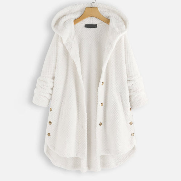 Kuschelige Damen Fleecejacke mit Kapuze – Lässige Winterjacke im Oversize-Look, Verschiedene Farben