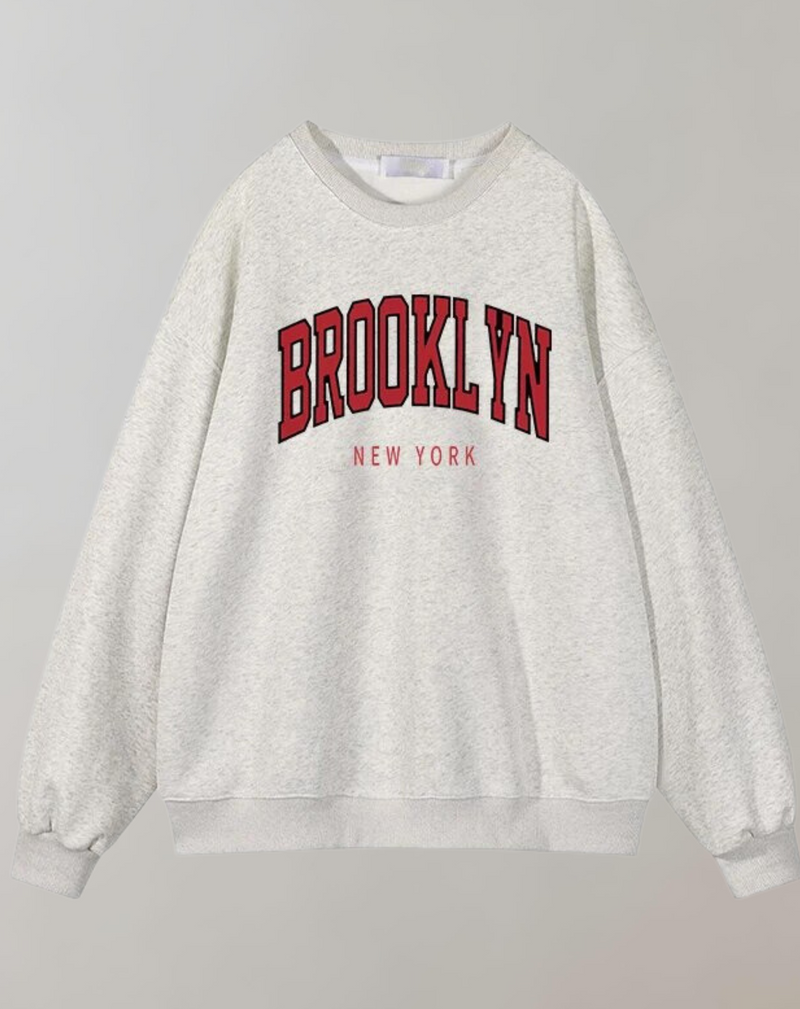 Mirna - Brooklyn Letter Print Sweatshirt