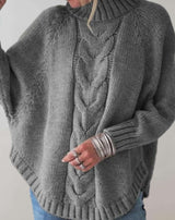 Asha -  Übergroßer Rollkragen Strickpullover Sweater