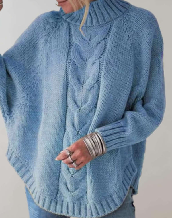 Asha -  Übergroßer Rollkragen Strickpullover Sweater