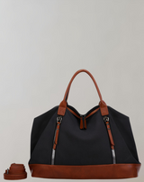 Sanya - Zweifarbige Reisetasche aus Leder | Hochwertige Umhängetasche mit Reißverschluss