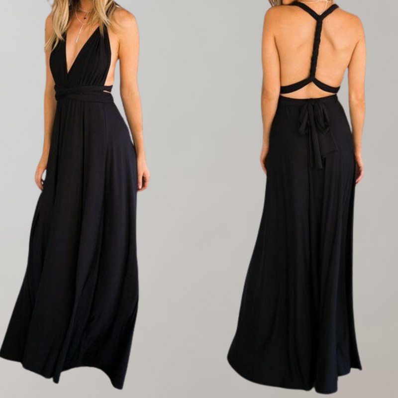 Maja - Neckholder-Kleid für Damen | Maxikleid mit überkreuztem Rücken