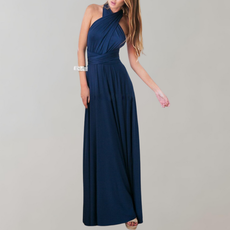 Maja - Neckholder-Kleid für Damen | Maxikleid mit überkreuztem Rücken