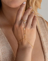 MODA - Vergoldet Armband Damen mit Ring | Schmuck für Sommer