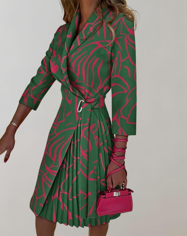 Sheena - Damenkleid print gekerbt