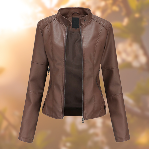 Klassische Eleganz | Stilvolle Lederjacke für Damen