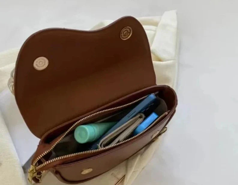 Elegante PU-Leder Schultertasche für Damen mit breitem Riemen und stilvollem Design