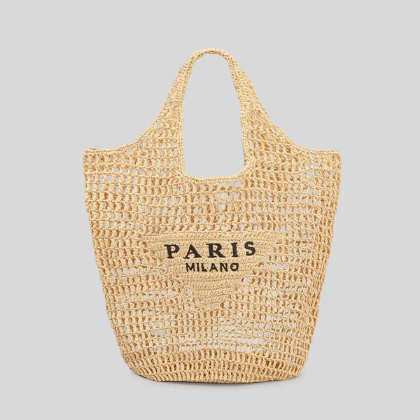 Paris Milano - Handgewebte Tasche mit Paris- und Milano-Aufdruck