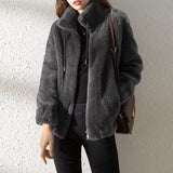 Herbstliche Eleganz - Modische Gesteppte Fleecejacke für Damen