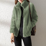 Herbstliche Eleganz - Modische Gesteppte Fleecejacke für Damen