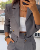 Eleganter Zweiteiliger Anzug mit Hochtaillenhose und raffinierter Jacke