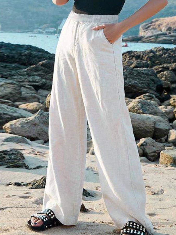 Glinda - Elegante Sommer-Leinenhose für Damen | Luftige, strandweite Leinenhose – Perfekter Sommerkomfort