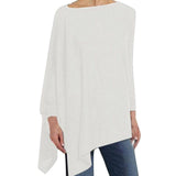 Gudrun - Elegante asymmetrische Bluse mit lockerer Passform | Minimalistische schwarze asymmetrische Bluse